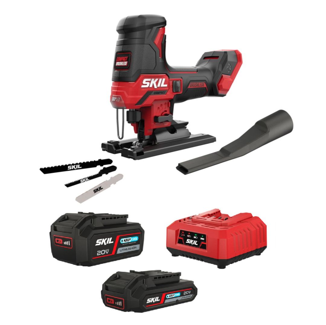 SKIL 3440 CA Compact hiiliharjaton pistosaha 2 akulla ja laturilla