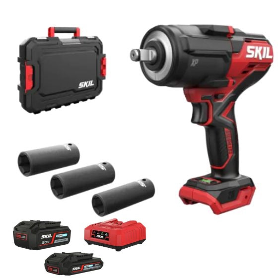 SKIL 3285 akkumutterinväännin ja akut salkulla 1200Nm