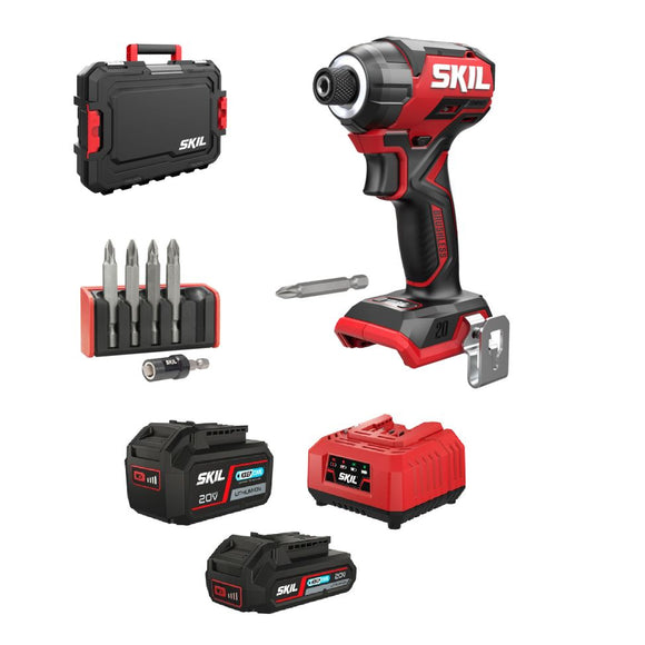 SKIL 3225 JA Compact hiiliharjaton akkuiskuruuvinväännin 20 V salkulla