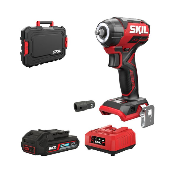 SKIL 3265 JA Compact hiiliharjaton akkumutterinväännin 250 Nm 20 V salkulla