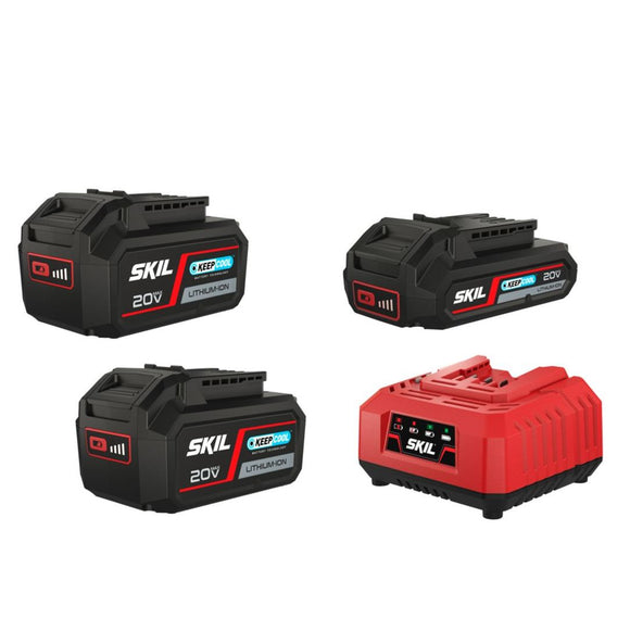 SKIL Akkusetti 2x 5,0 AH + 2.5AH JA LATURI