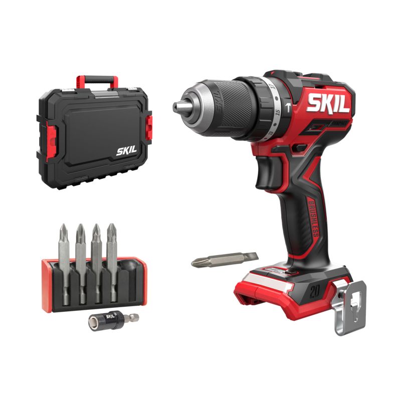 SKIL 3075 JA Compact hiiliharjaton akkuiskuporakone 20 V salkulla